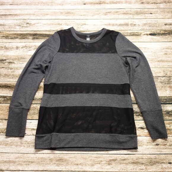 Yogalicious Women's Size Large Mesh Panel Activewear Crew Neck Sweatshirt #1437 - Picture 1 of 8